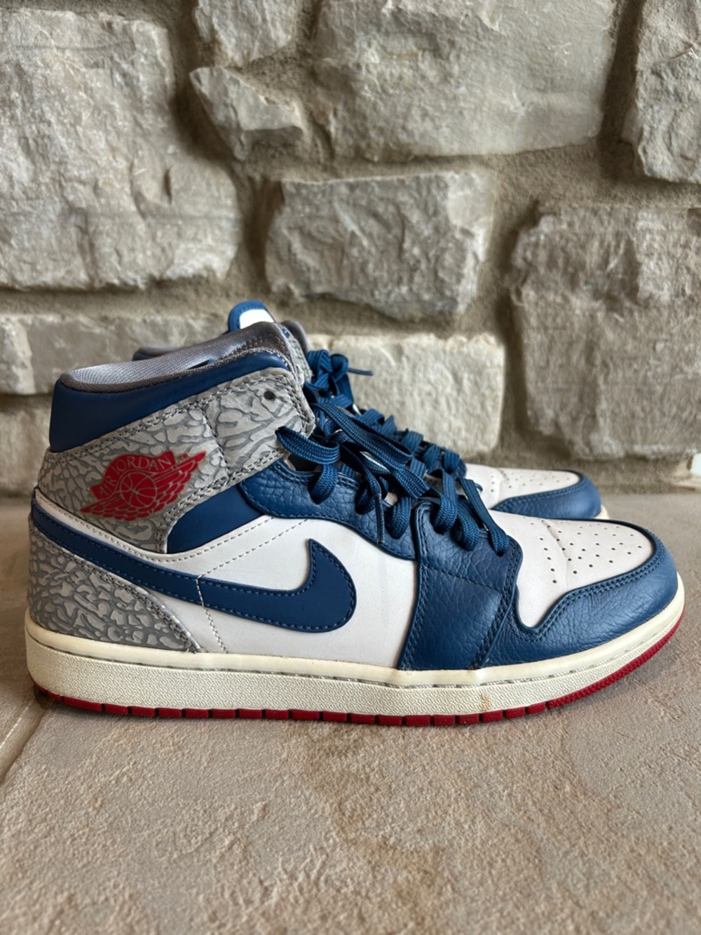 Nike Red, White and Navy Retro Court Sneakers